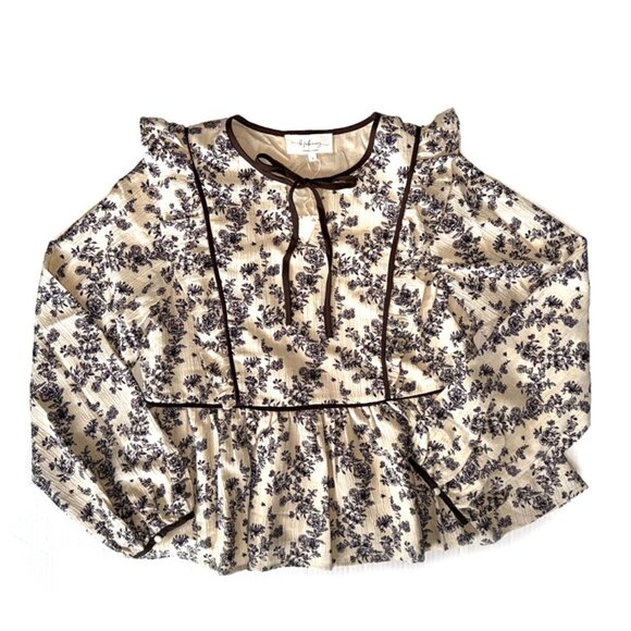 La February Toile Ruffled Babydoll Blouse - Picture 10 of 10